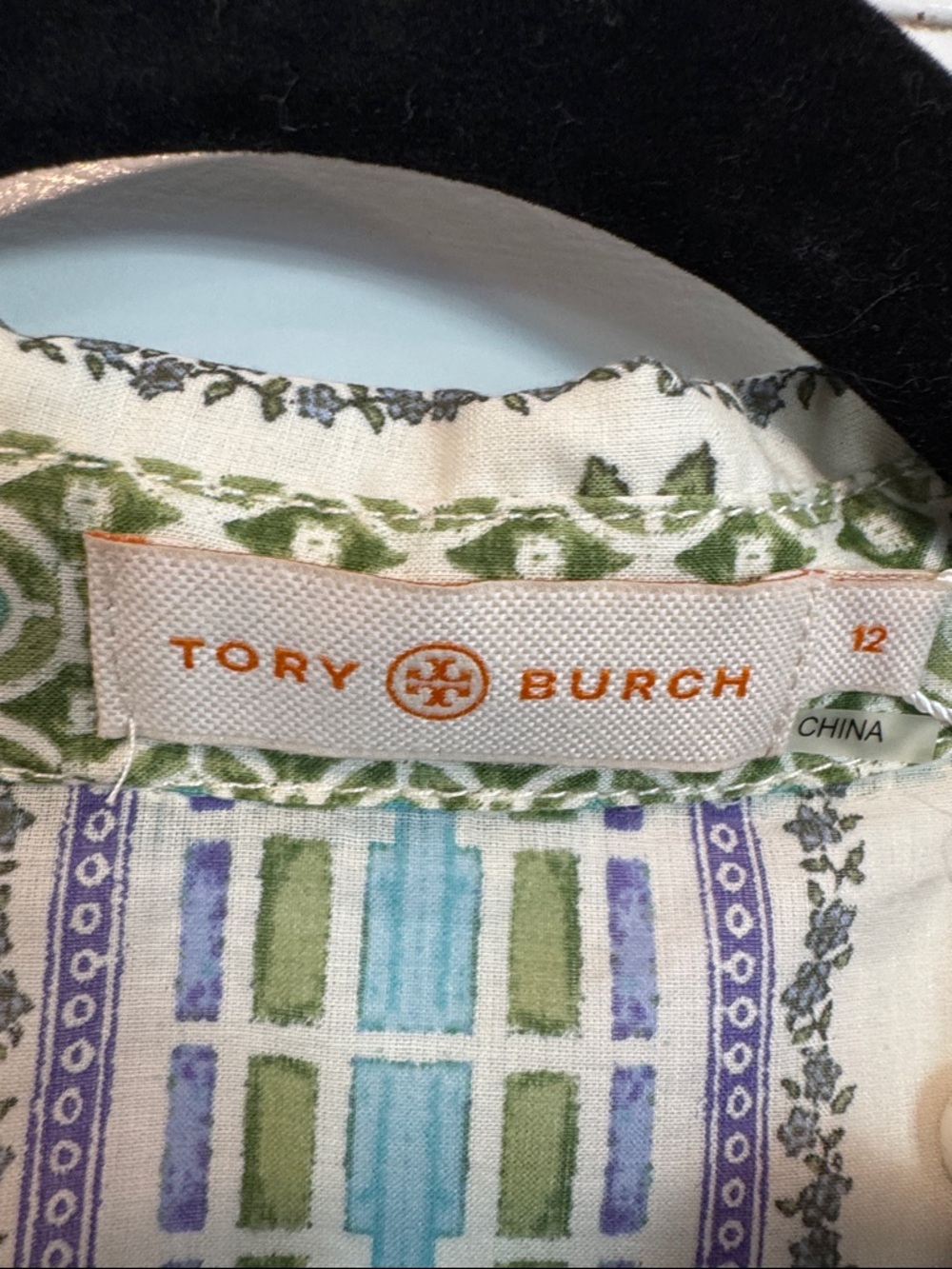 NWT Tory Burch Multicolor Engineered Botanical Blouse Sz 12 - Picture 4 of 9